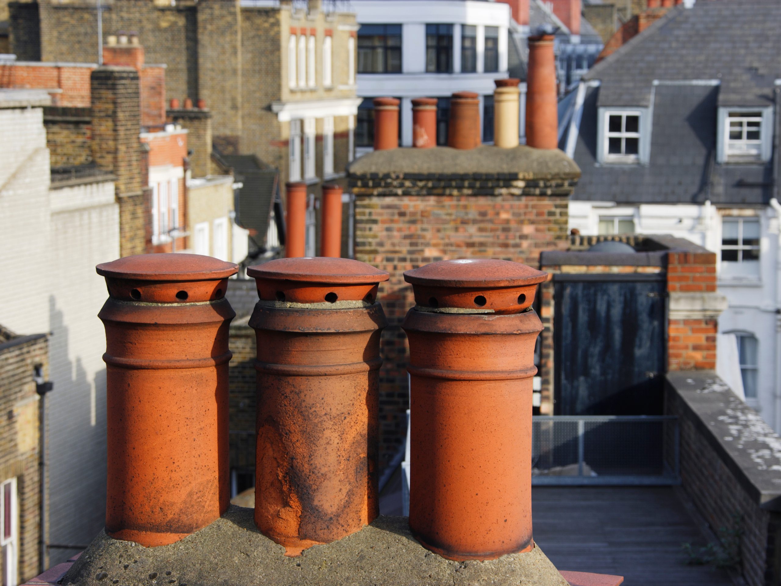 Chimneys on london rooftops Chimneys on london rooftops