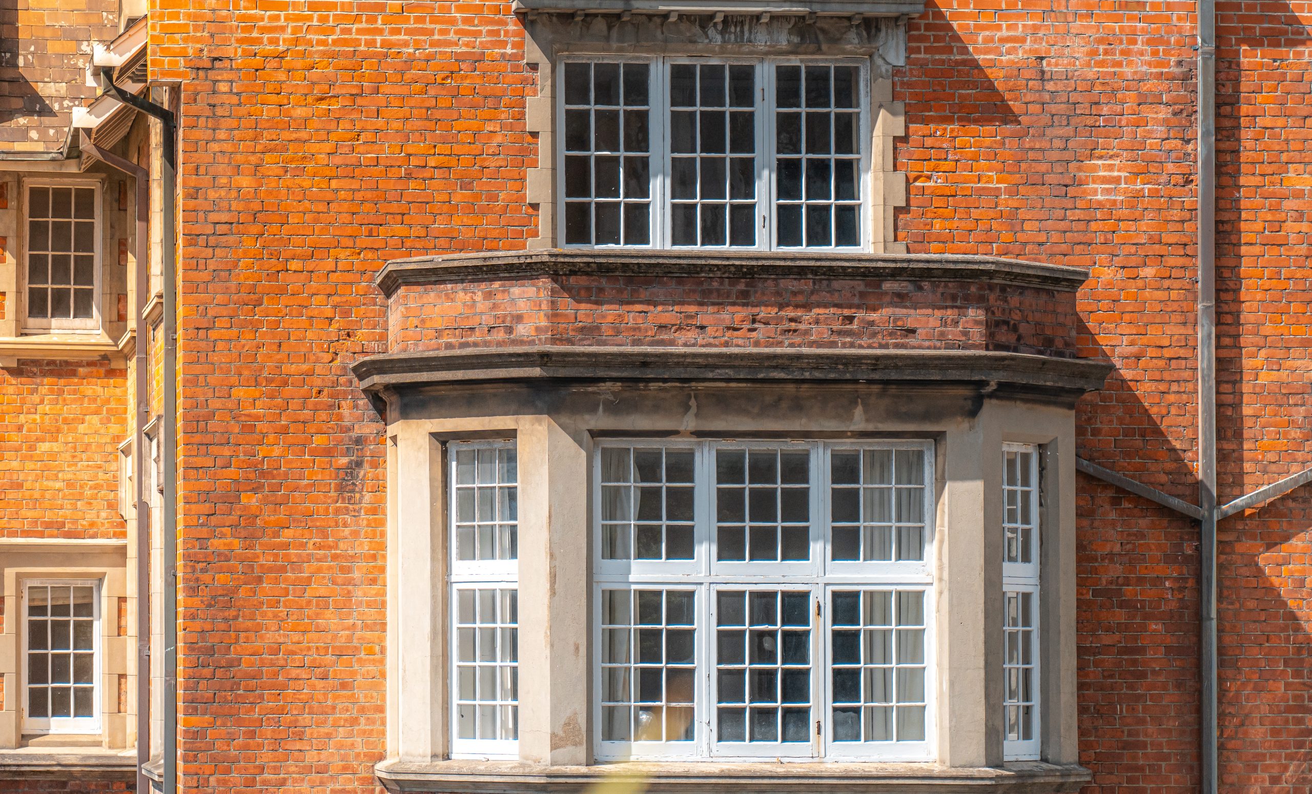 Bay window of old residential building Bay window of old residential building