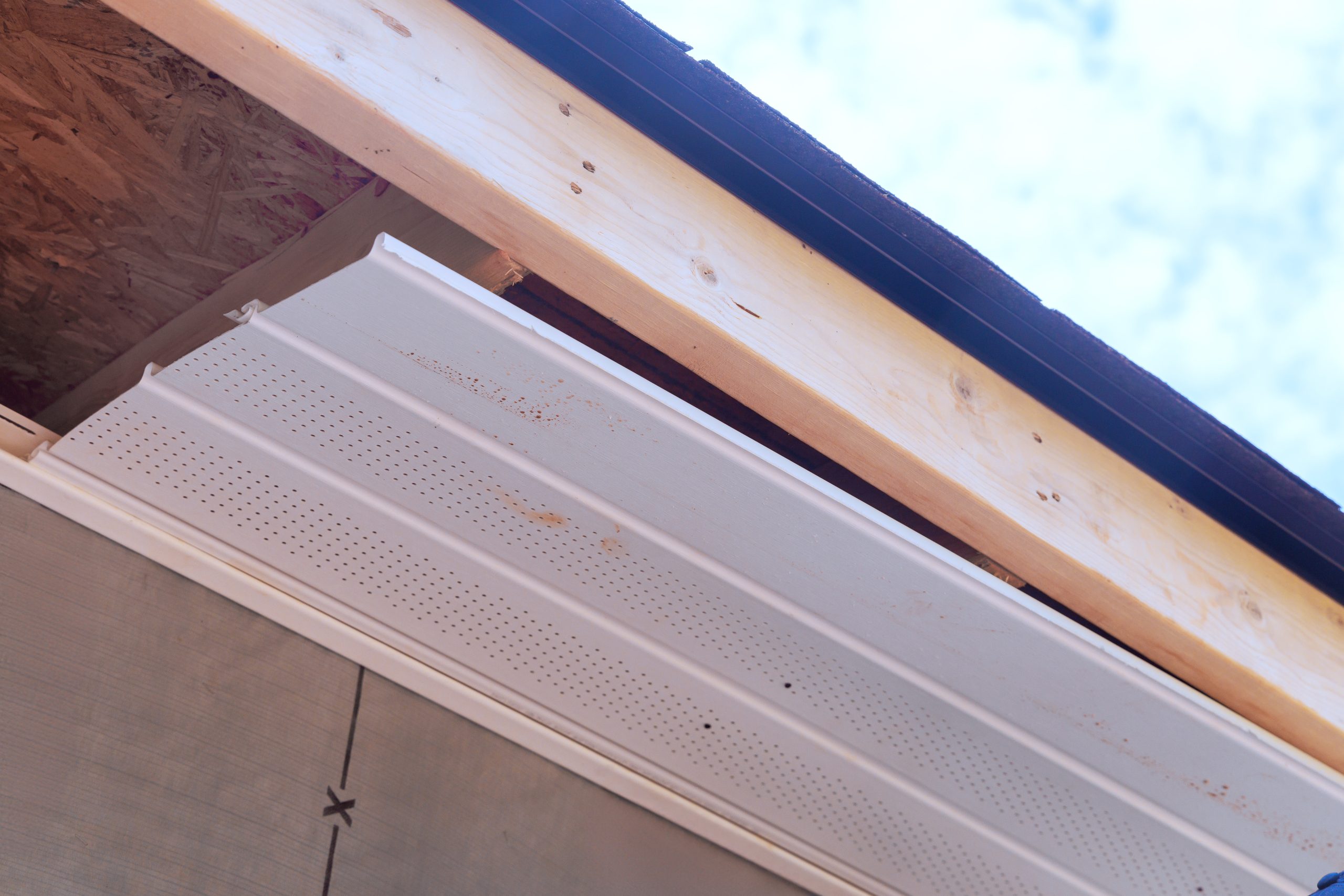 Soffit board installation on property in central London